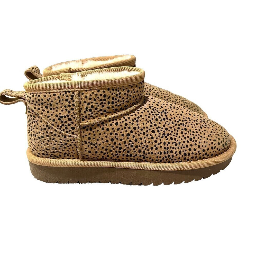 Cushionaire Womens Hipster Cozy Ankle Slip On Boot 6.5 Cheetah Winter Comfort